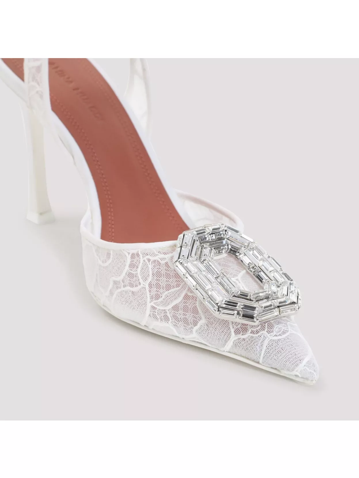 Amina Muaddi Camelia 90 Embellished Lace Slingback Sandals