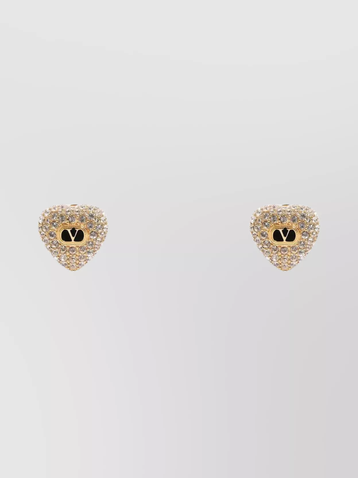 Valentino Stone Embellished Gold-tone Stud Earrings In Gold