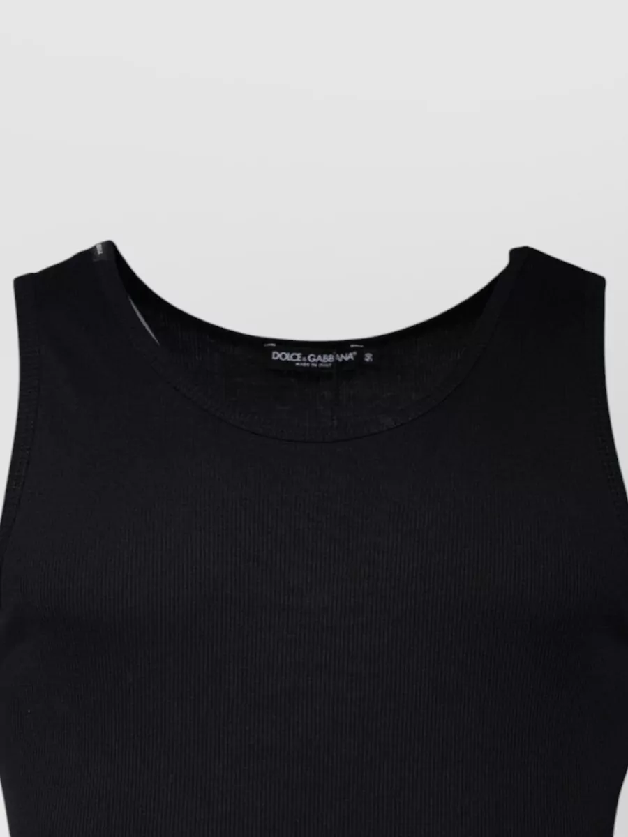Dolce&Gabbana Ribbed Sleeveless Round Neck Tank Top