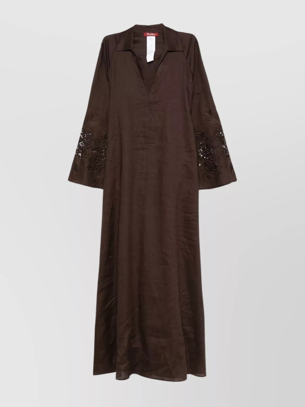 Max Mara Knee length dress with embroidered flared sleeves | The Fashion Square Max Mara Knee length dress with embroidered flared sleeves | The Fashion Square