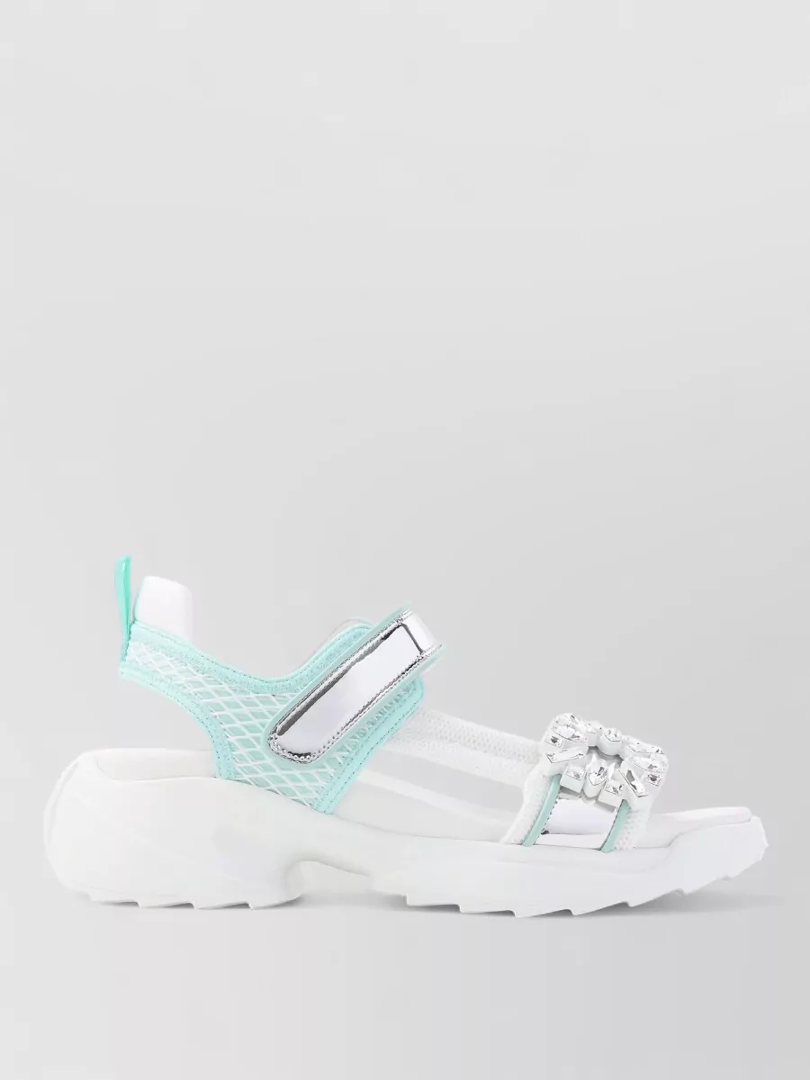 Roger Vivier Leather Crystal-Embellished Sandals