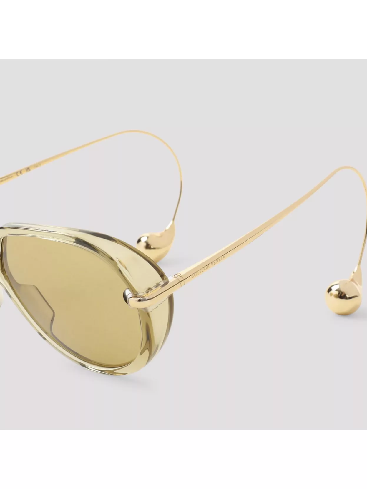 Bottega Veneta Unique Frame Sunglasses Curved Temples