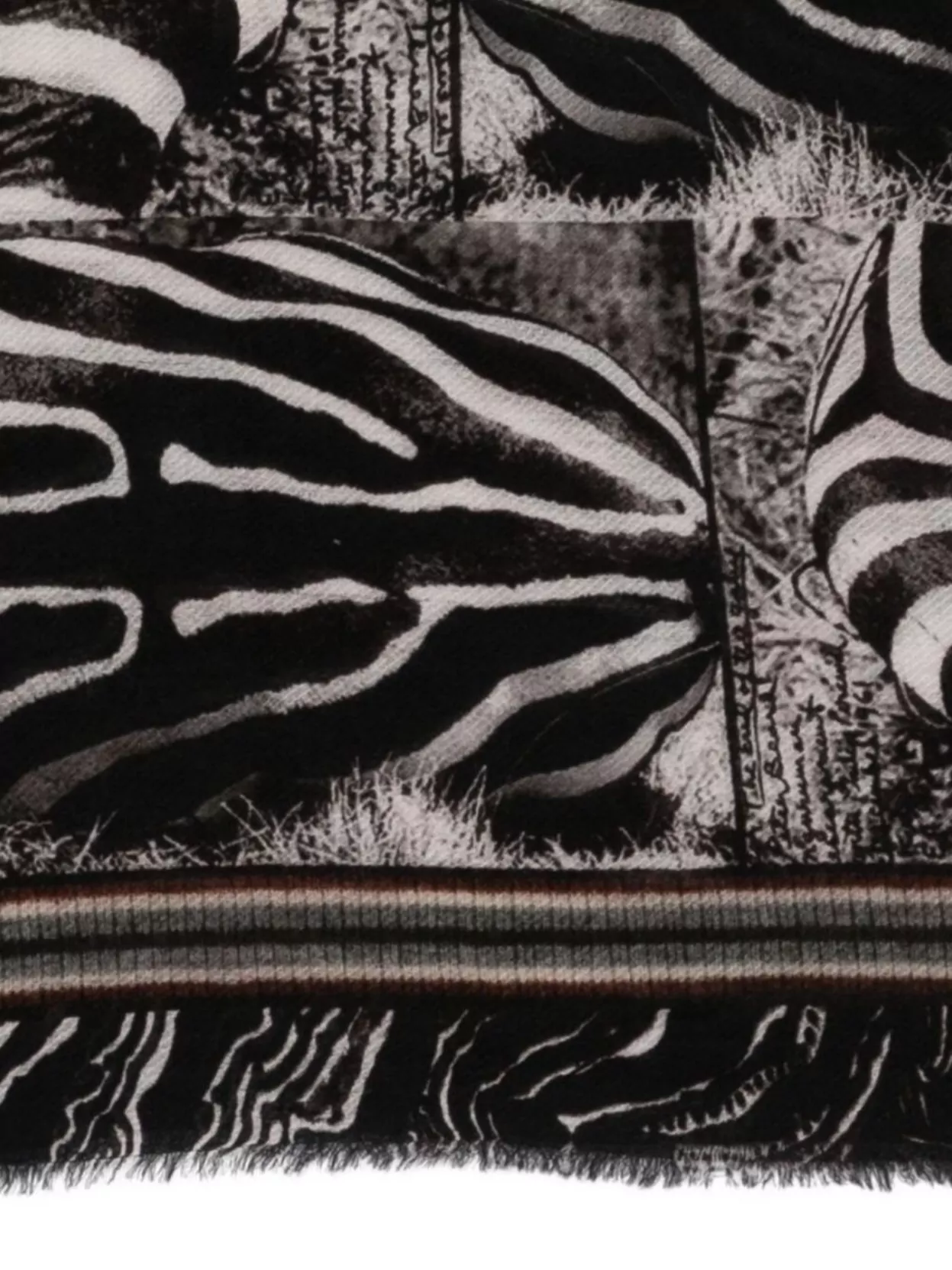 Faliero Sarti Zebra Print Cashmere Wool Stole