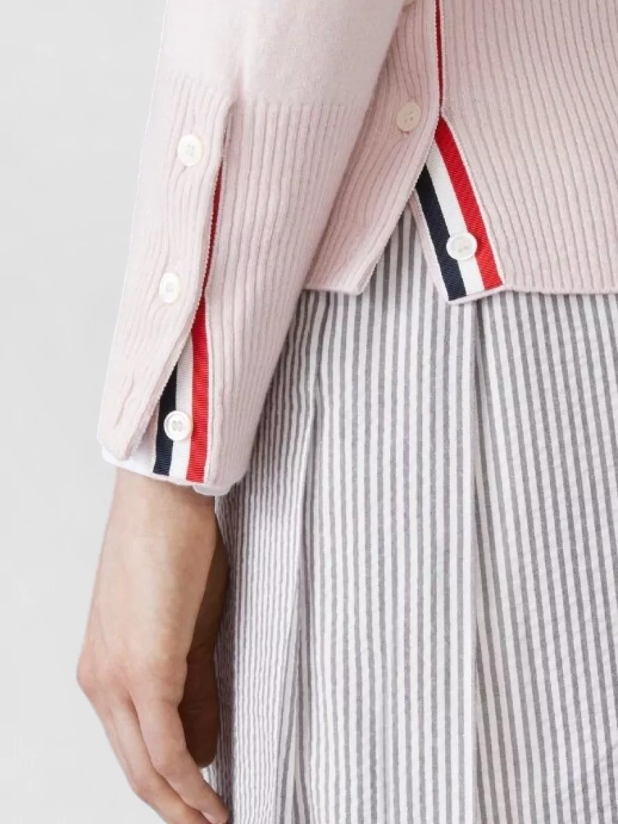 Thom Browne Cashmere V Neck Cardigan Four Bar Detail