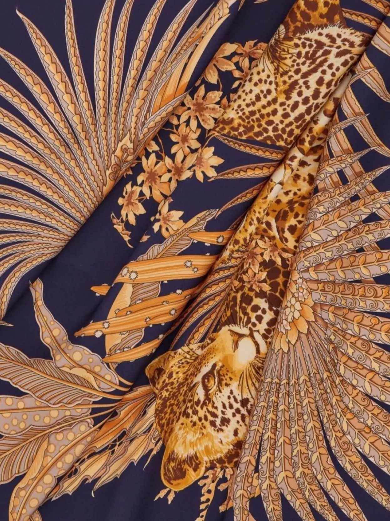 Ferragamo Botanical Leopard Square Scarf