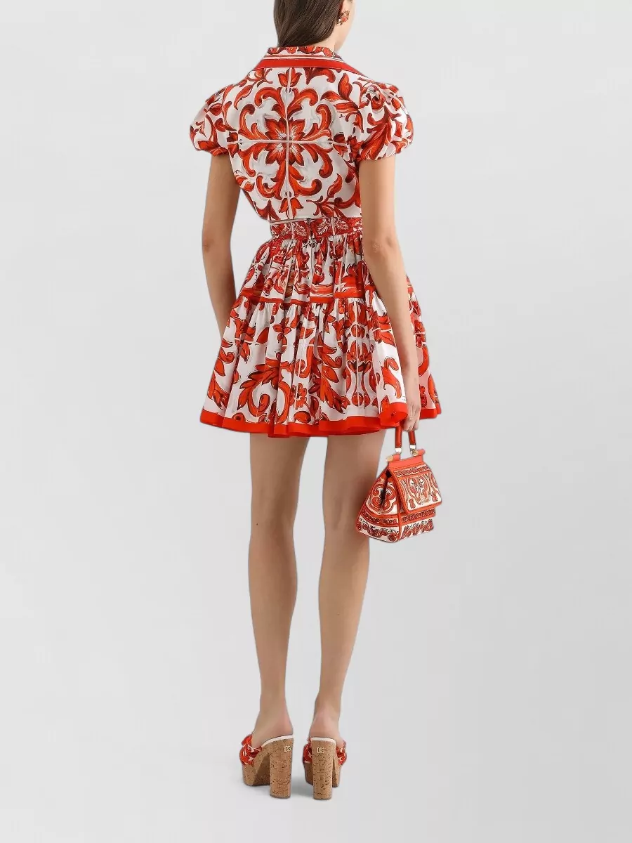 Dolce&Gabbana Floral-Print Cotton Short-Sleeve Shirt
