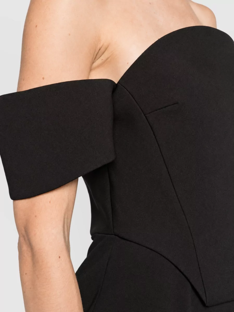 Solace London Off-Shoulder Short-Sleeve Maxi Dress