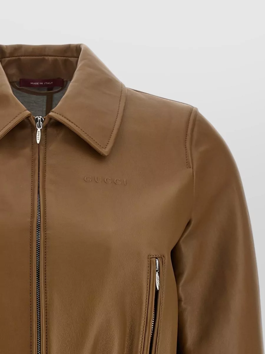 Gucci Lamb Leather Cropped Jacket