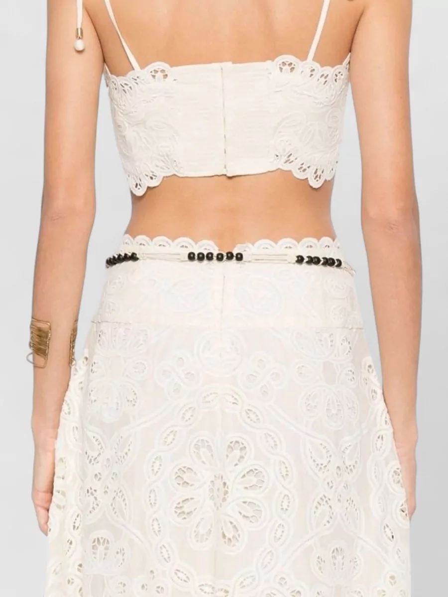 Zimmermann Embroidered Cropped Tank Top