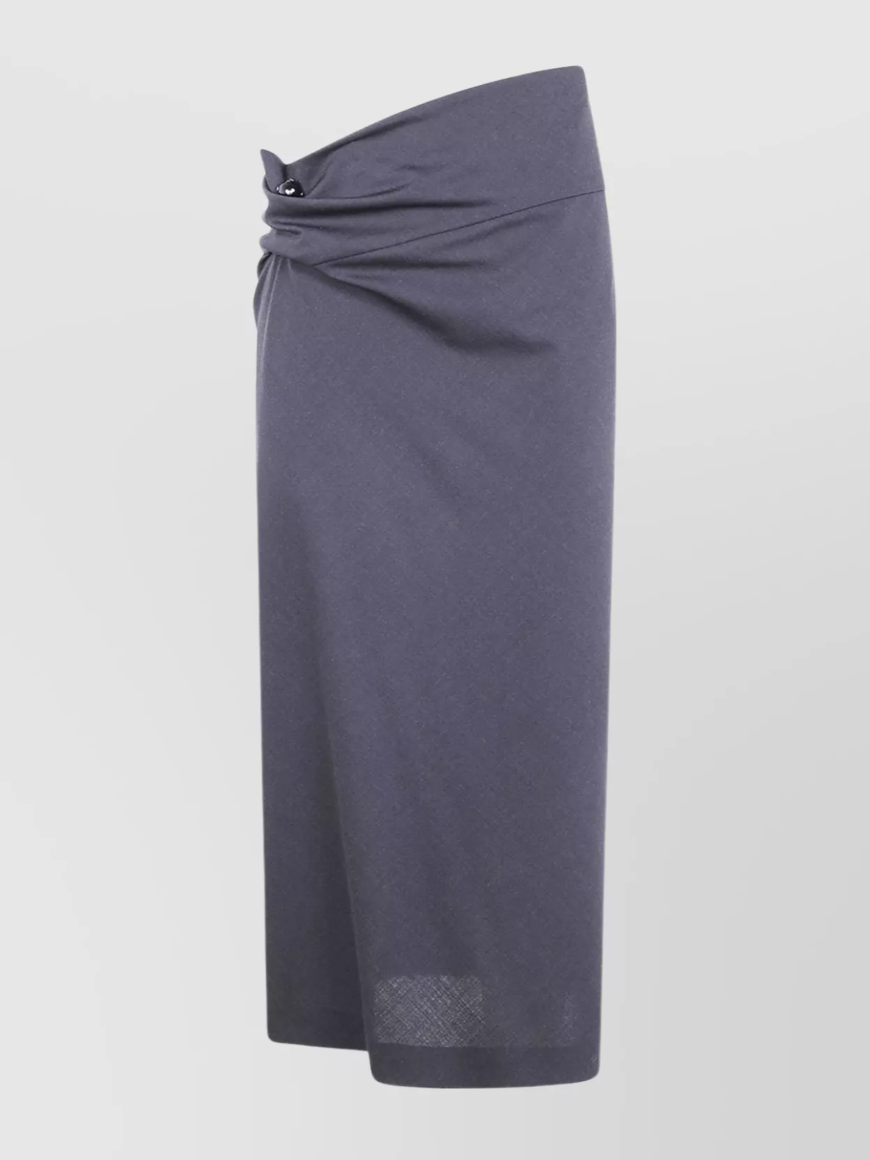 Alberta Ferretti Draped Wrap Midi Skirt With Button Detail