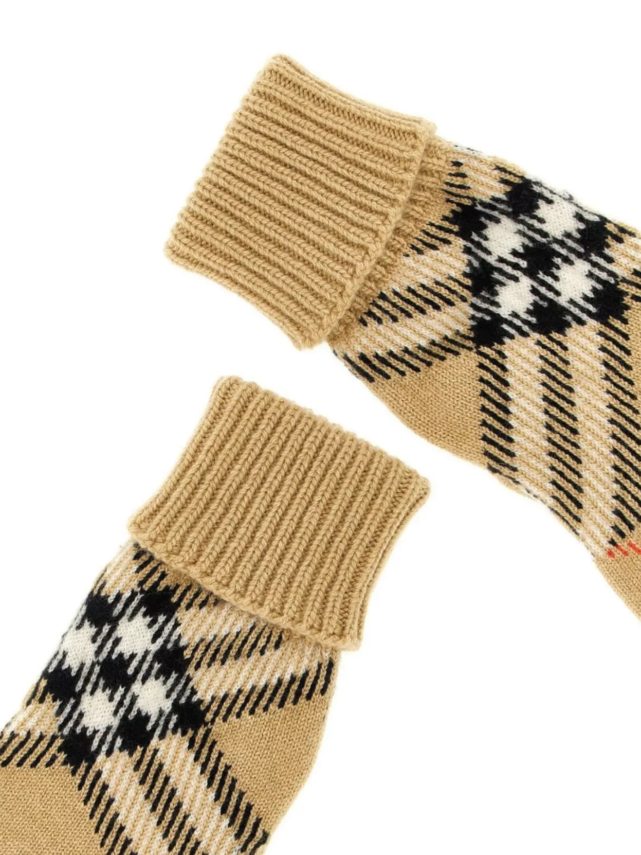 Burberry Cashmere Gloves With Knitted Design And Ribbed Cuffs
