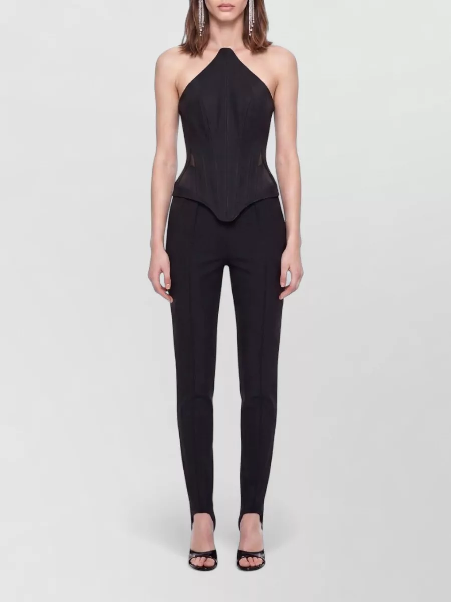 Mugler Wool Straight-Leg Tailored Trousers