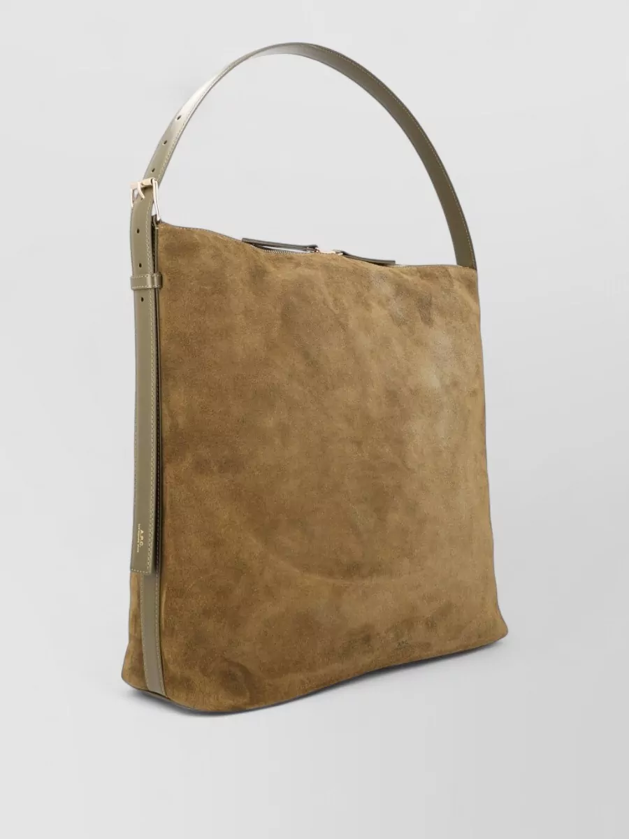 A.p.c. Maxi Shoulder Bag Single Strap Suede