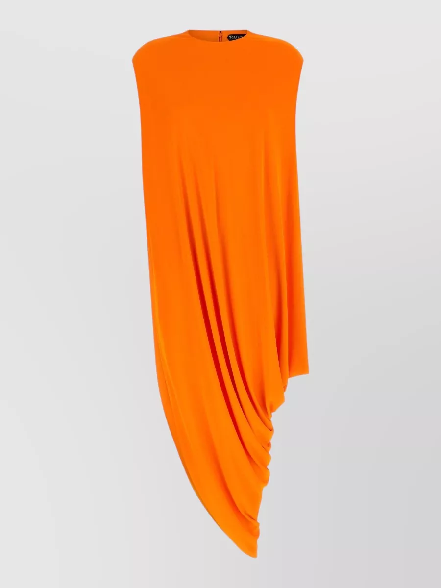 Tom Ford crepe jersey asymmetric sleeveless midi dress