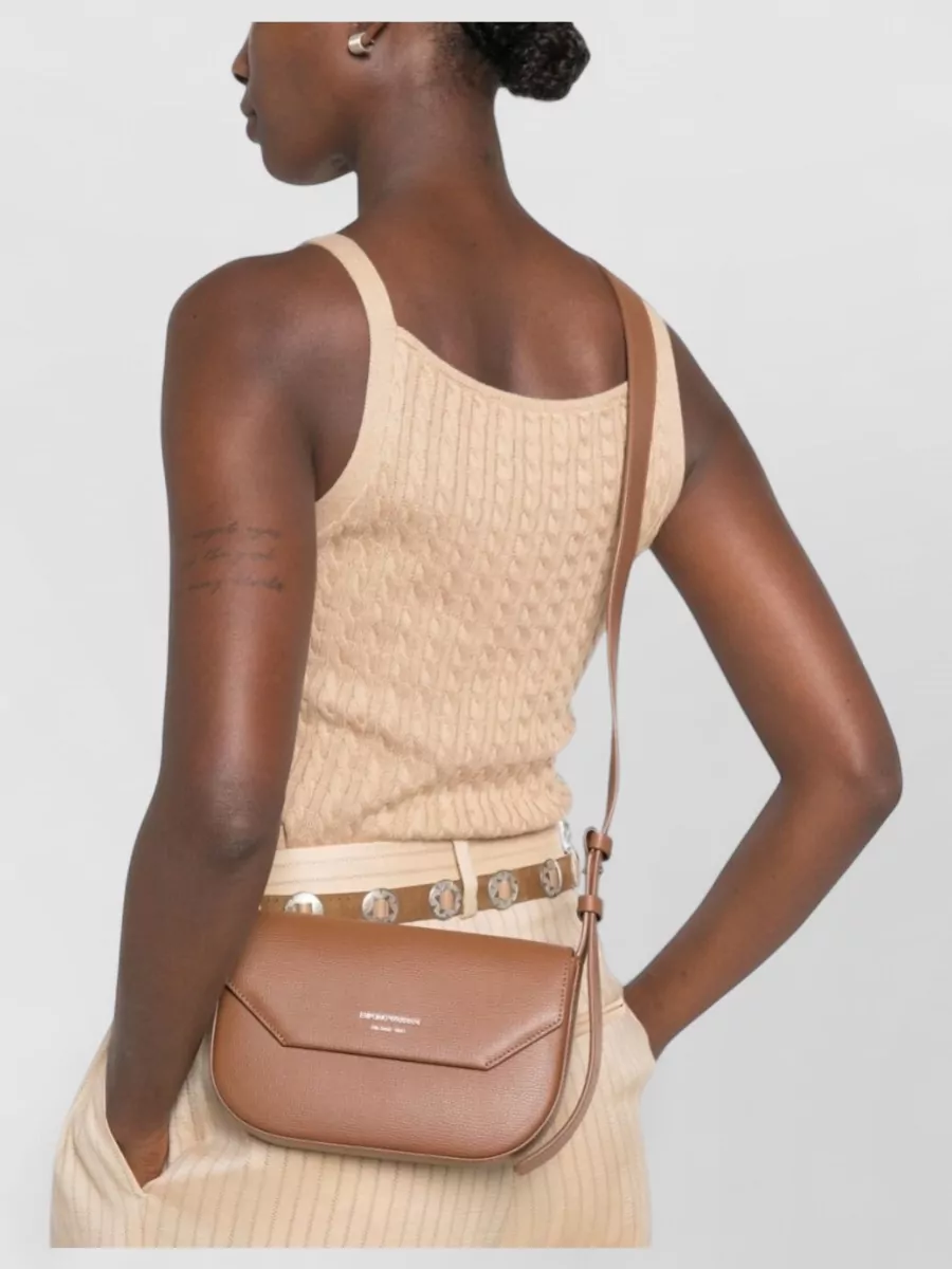 Emporio Armani Leather Logo-Print Cross-Body Bag