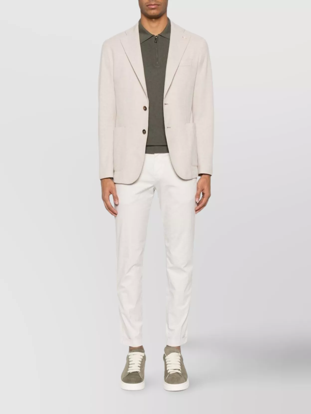 Fay Cropped Trousers With Belt Loops And Pockets In White