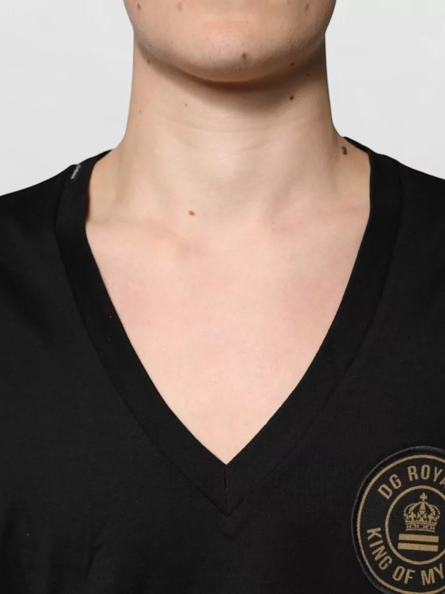 Dolce&Gabbana Cotton Logo V-Neck Short-Sleeve T-Shirt
