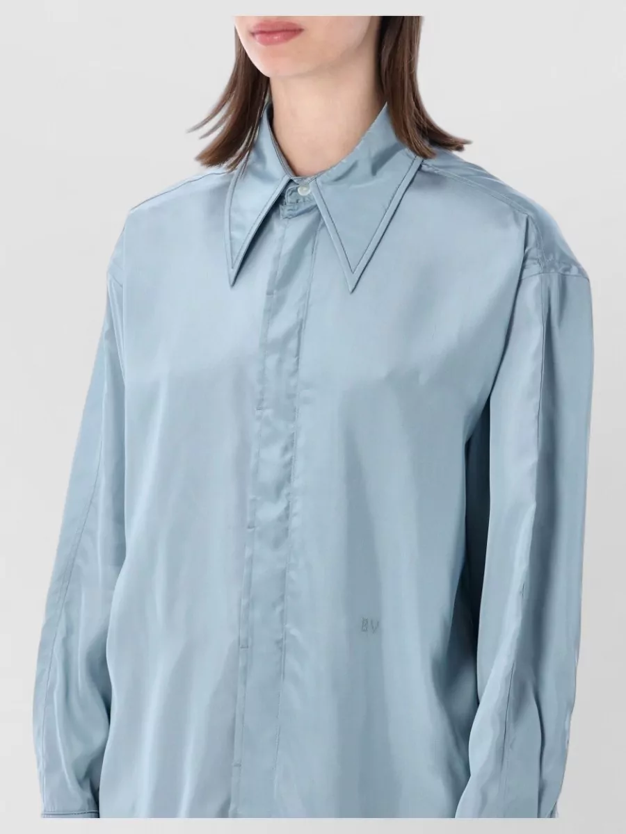 Bottega Veneta Satin Shirt Jacket Long Sleeves Collar