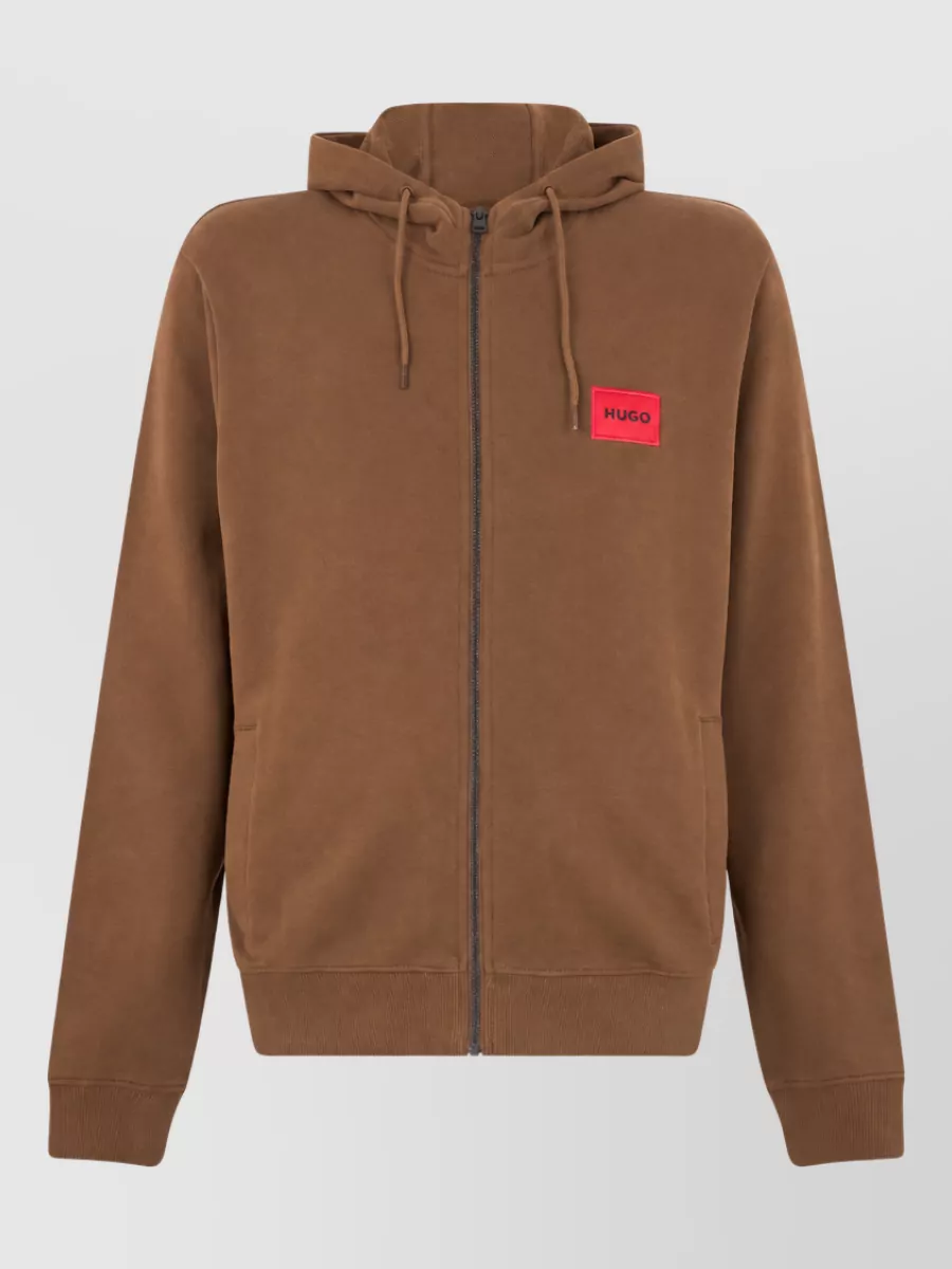 Boss cotton zip-up hoodie