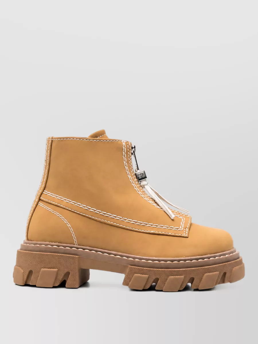 Ganni Leather Cleated Boots
