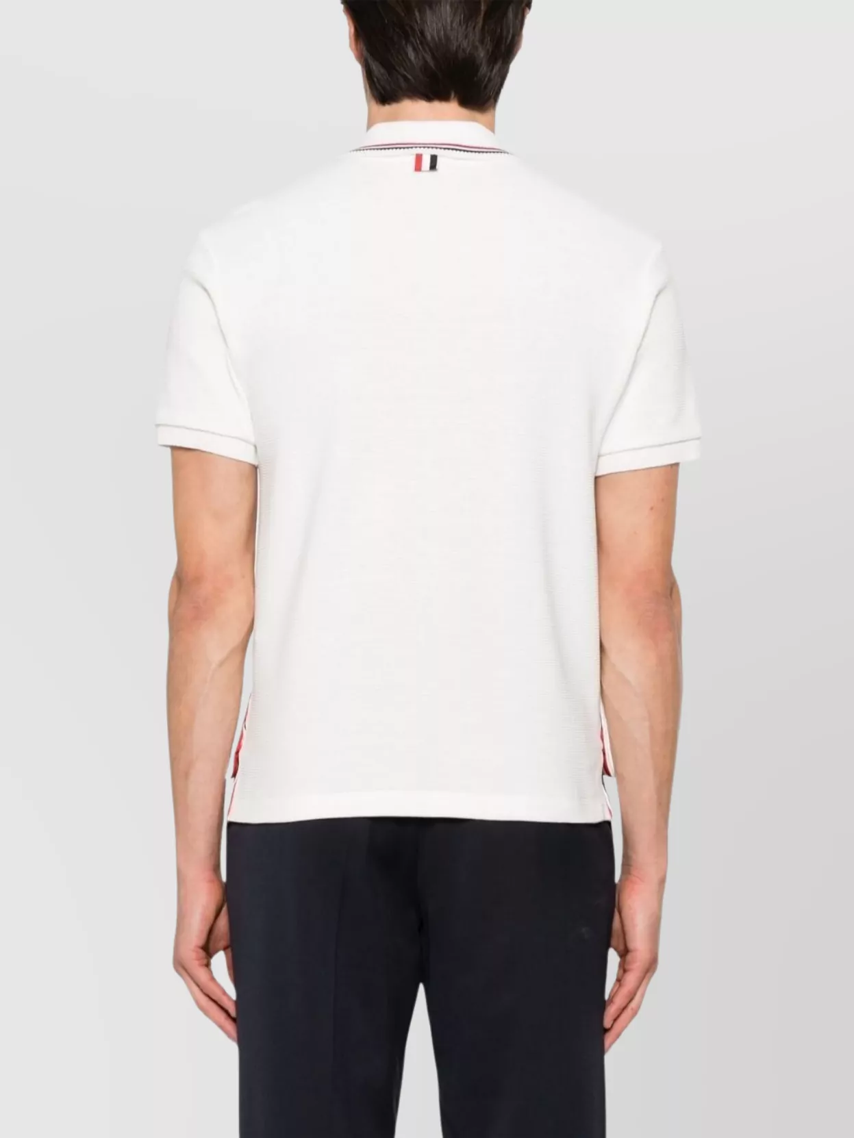 Thom Browne Ribbed Collar And Cuffs Polo Shirt