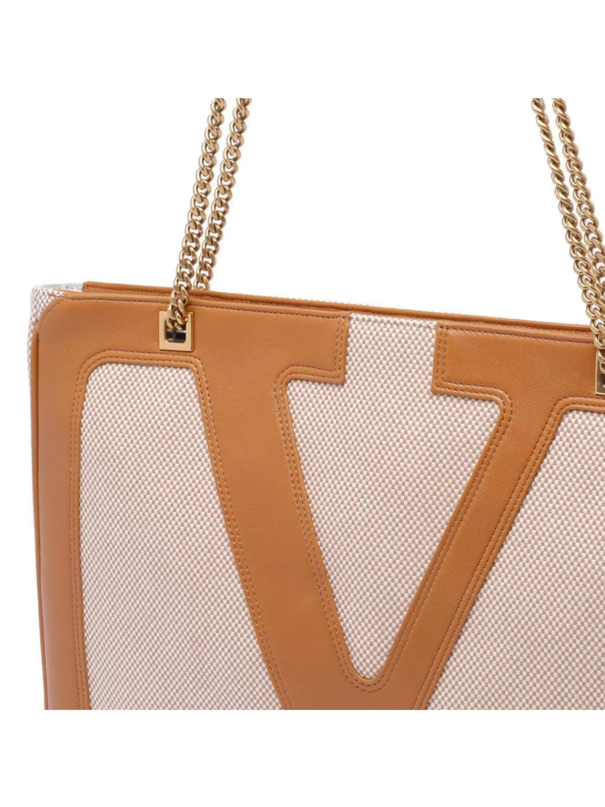Valentino Garavani Garavani Viva Superstar Medium Canvas Shopping Bag Woman Natural/spice Uni