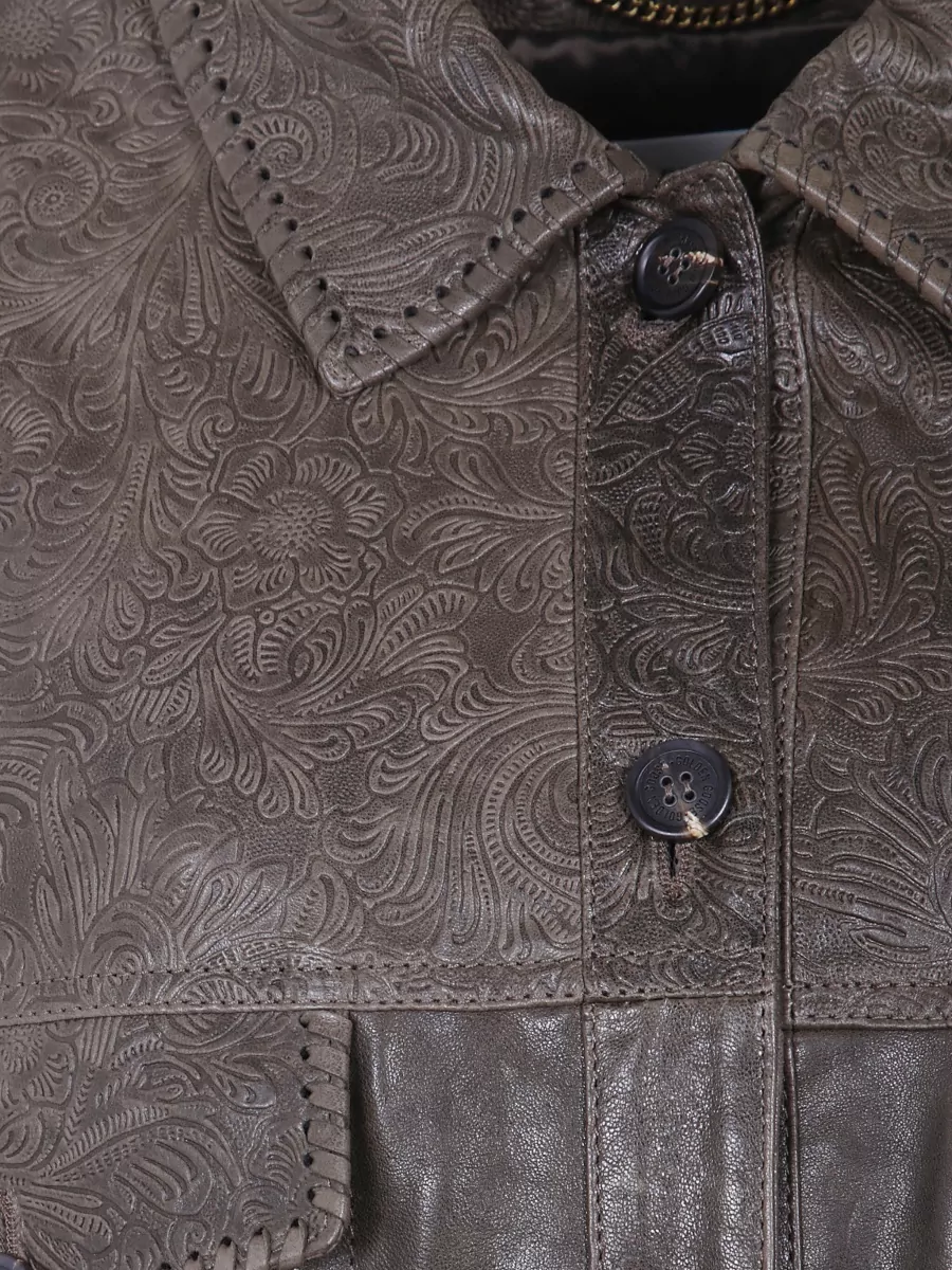 Golden Goose Embossed And Plain Leather Jacket