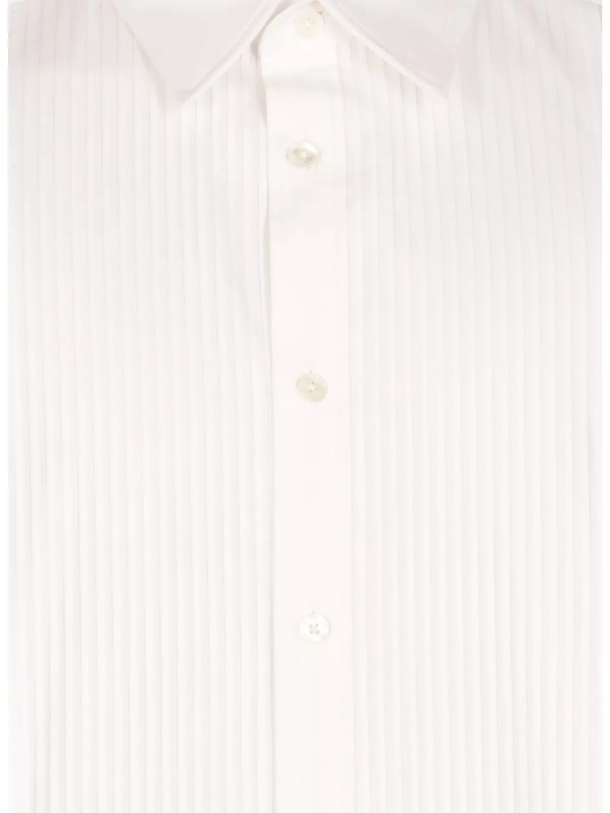 Lanvin Cotton Shirt With Point Collar And Pleats