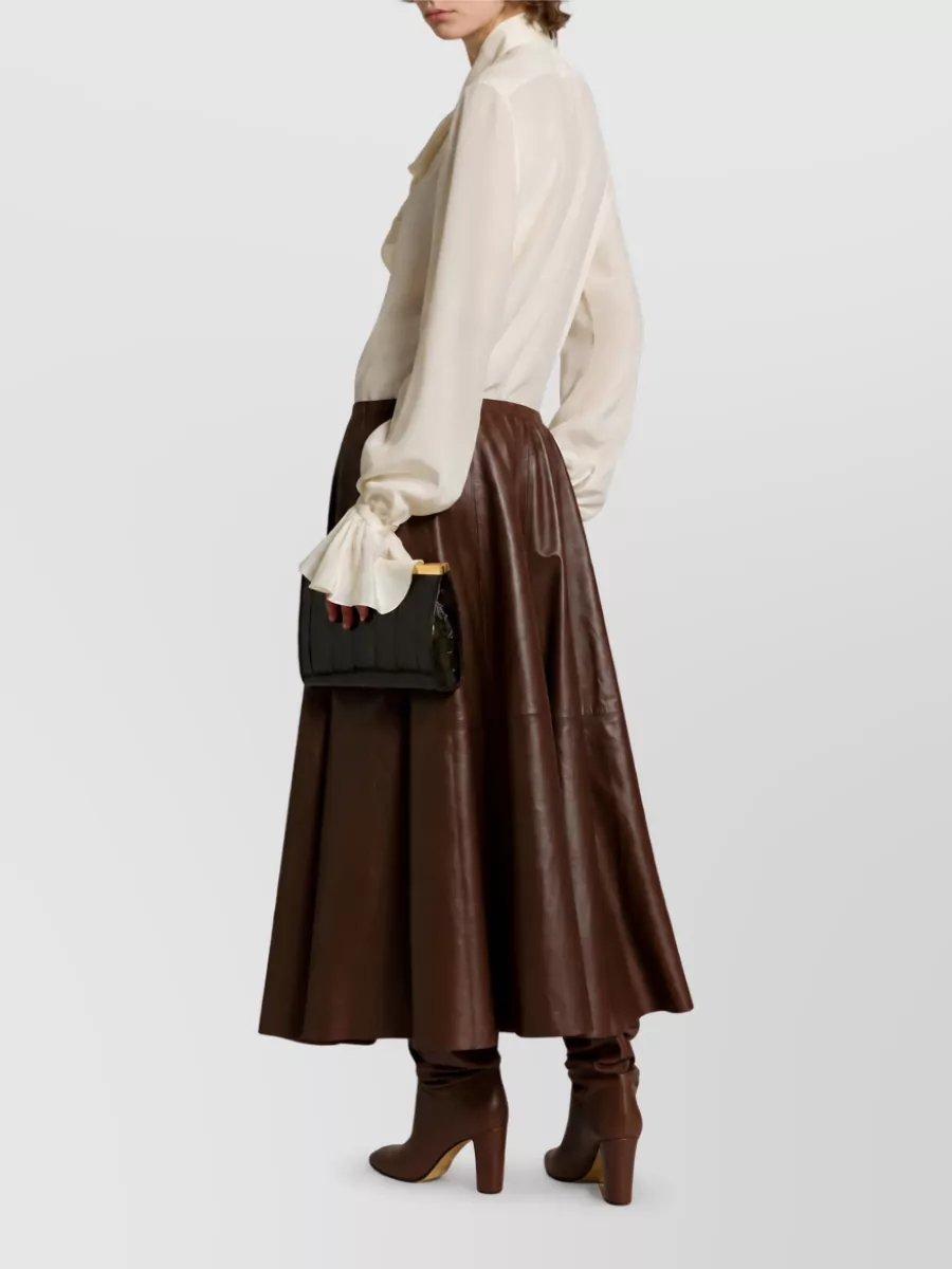 Alberta Ferretti Silk Ruffled Blouse