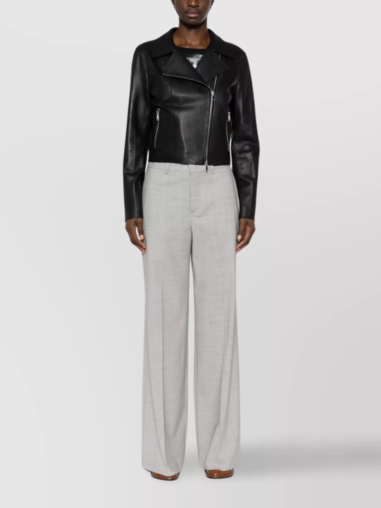 Parosh Lillie Pants Wide-Leg Pressed Crease