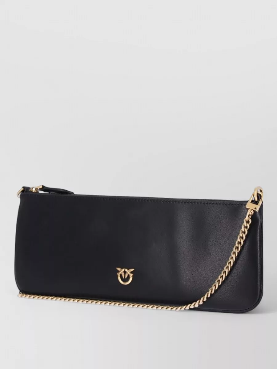 Pinko love bag flat leather clutch bag