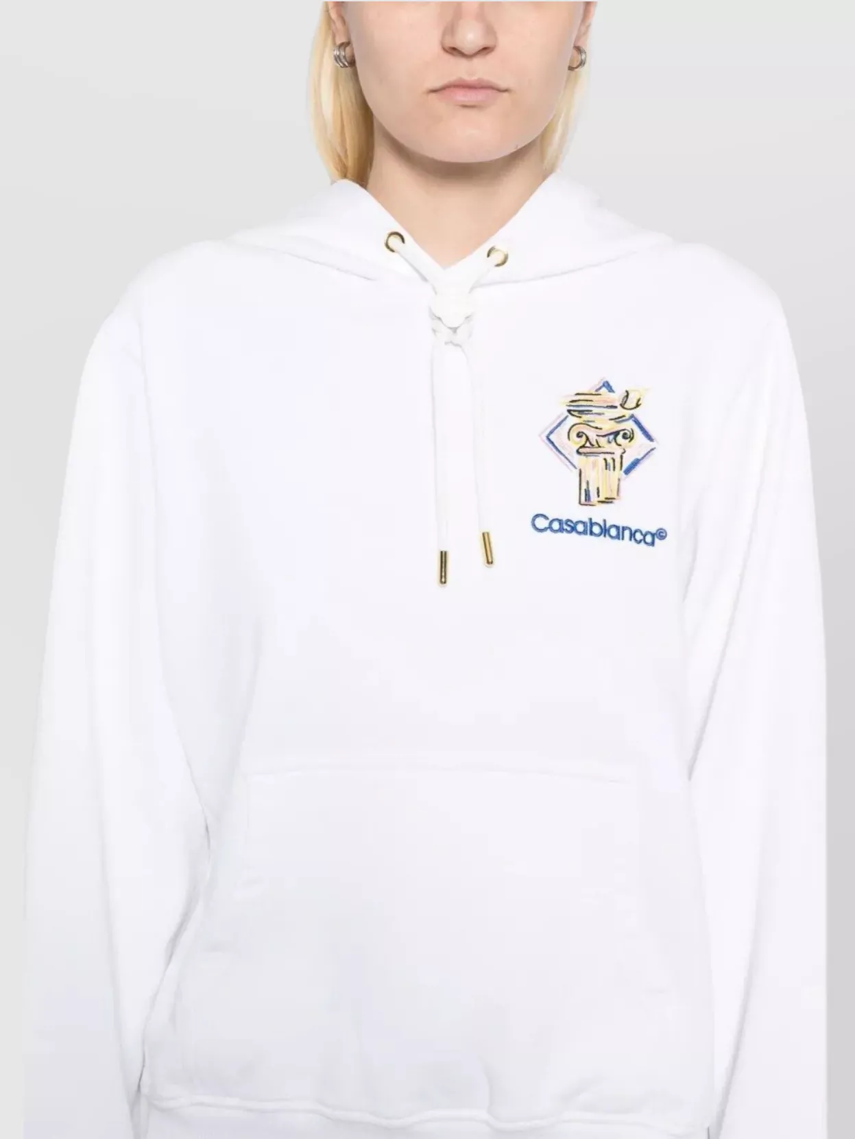 Casablanca Diamond Detail Embroidered Hoodie