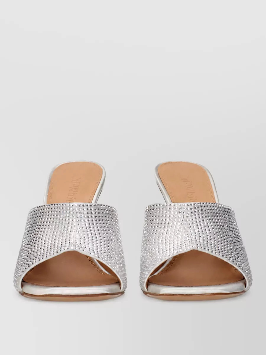 Off-White satin stiletto heel mules
