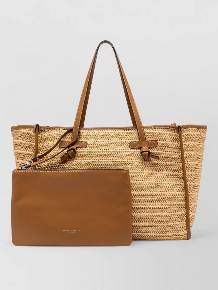 Gianni Chiarini Marcella Tote Bag Contrast Trim Woven