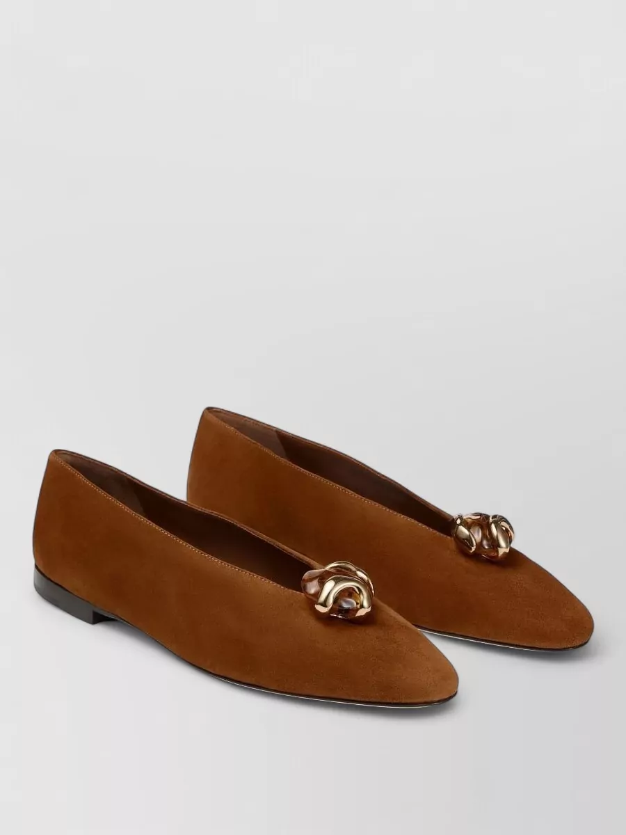 Jimmy Choo suede appliqué ballerina flats