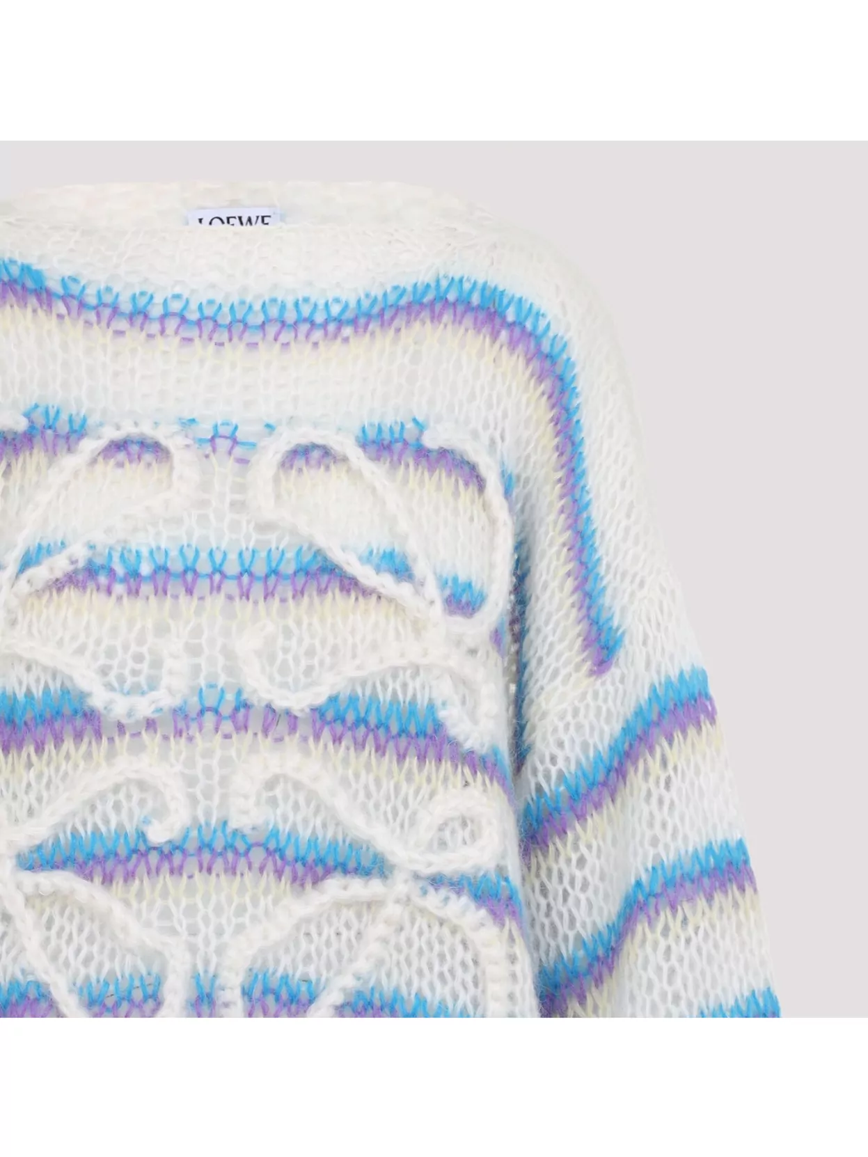 Shop Loewe Mohair Blend Striped Sweater