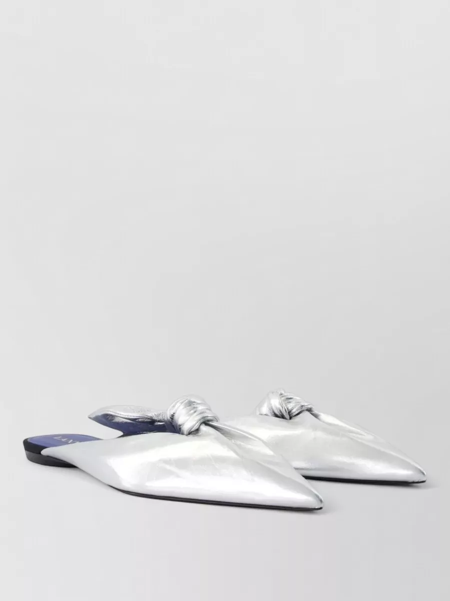 Lanvin leather bow mules