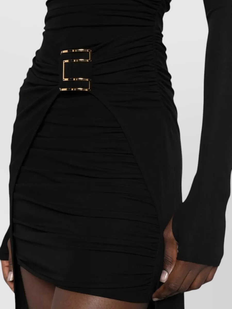 Elisabetta Franchi Draped Long-Sleeve Mini Dress