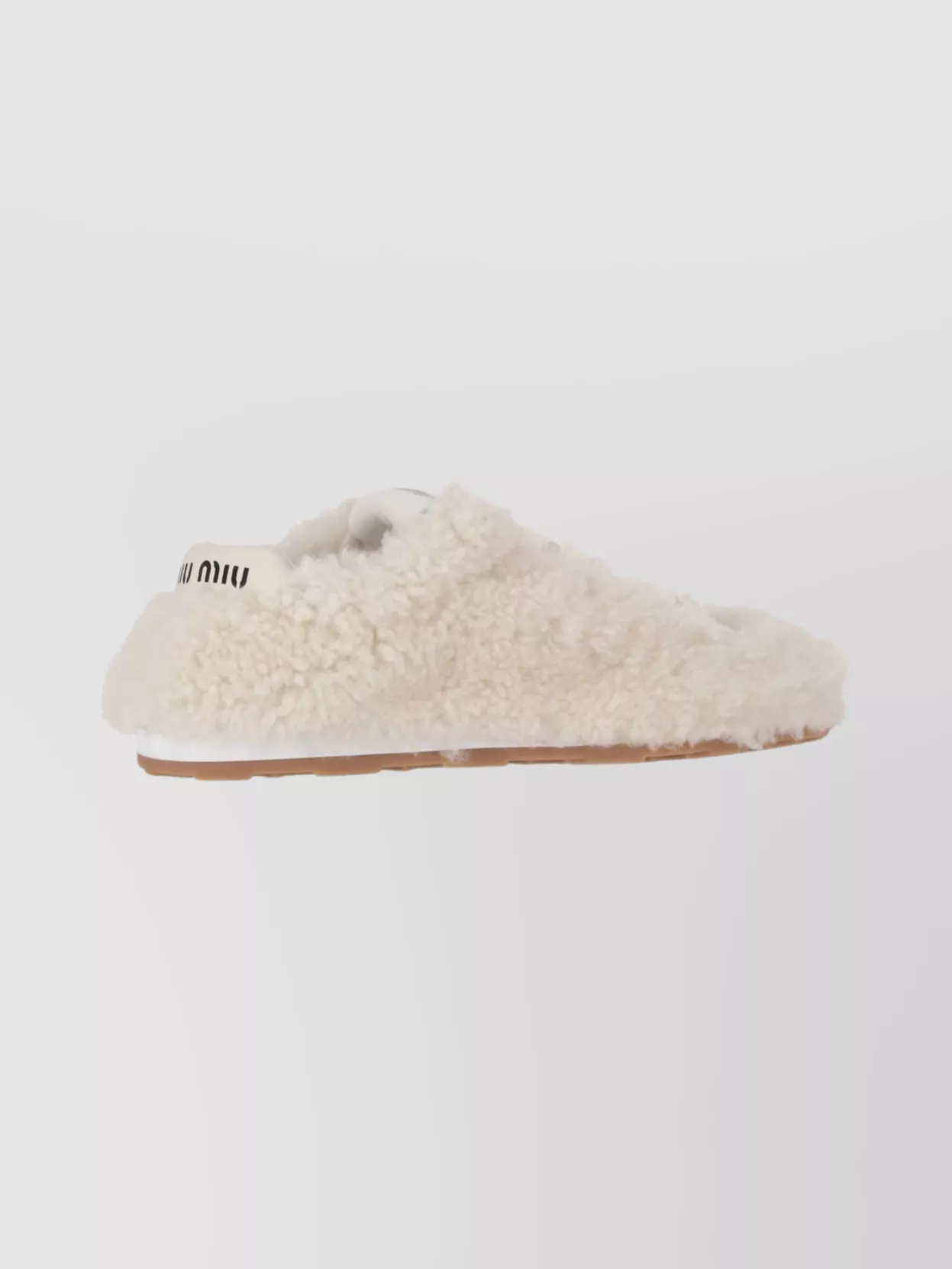 Miu Miu Lace-up Shoes With Faux Fur Texture In Neutral