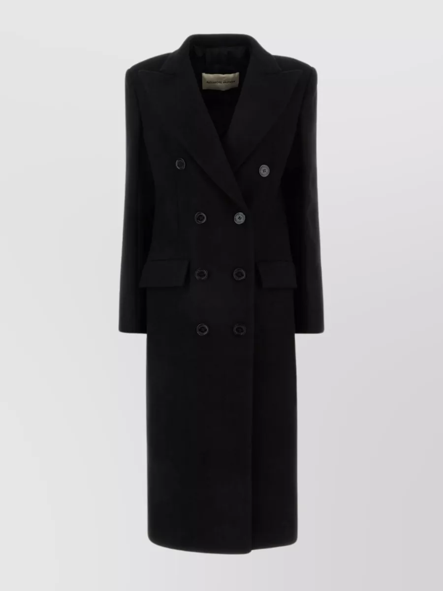 Shop Alexandre Vauthier Tailored Double-breasted Wool Blend Coat In Black