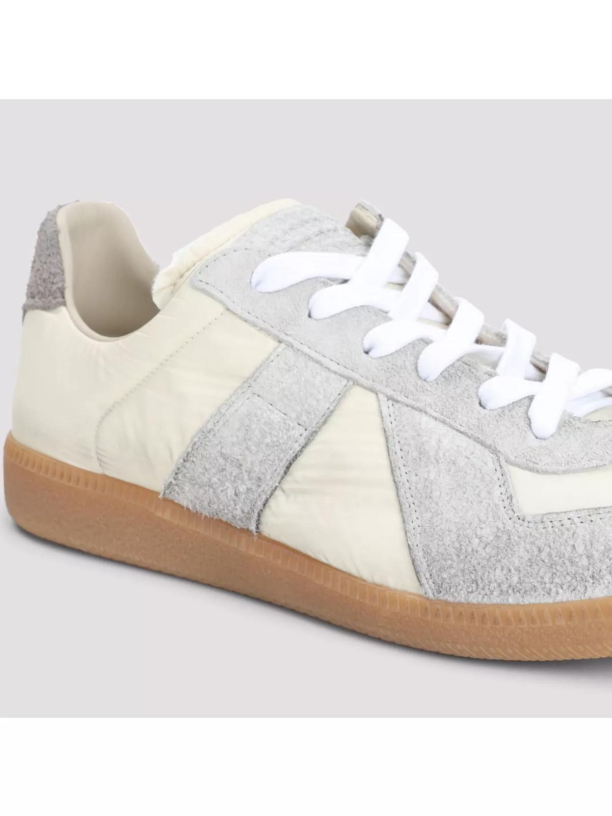 Maison Margiela Leather Low-Top Sneakers Suede Panels