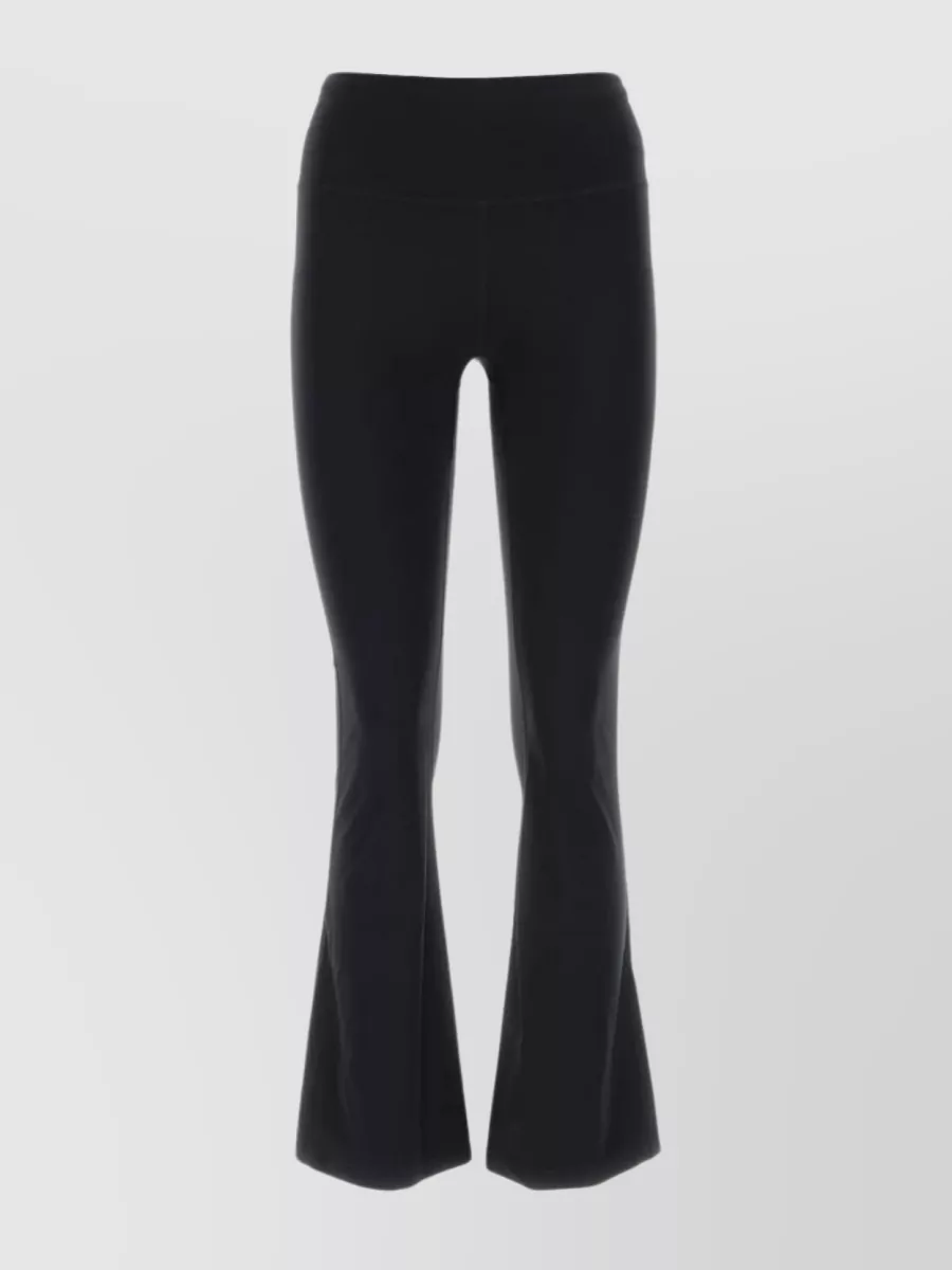 Shop Sweaty Betty Flared High-waisted Stretch Trousers In Black