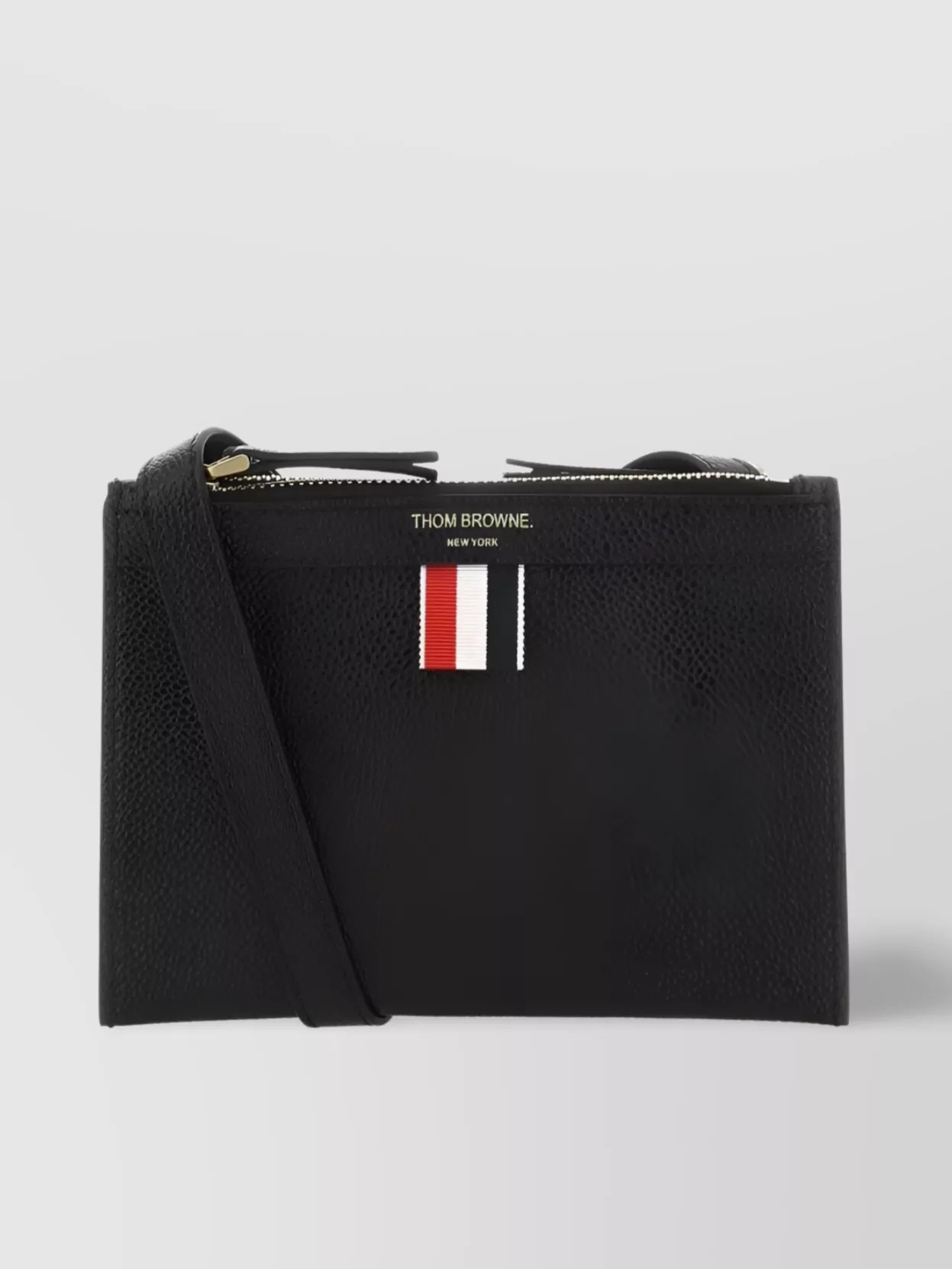 Shop Thom Browne Structured Leather Cross-body Bag In Black