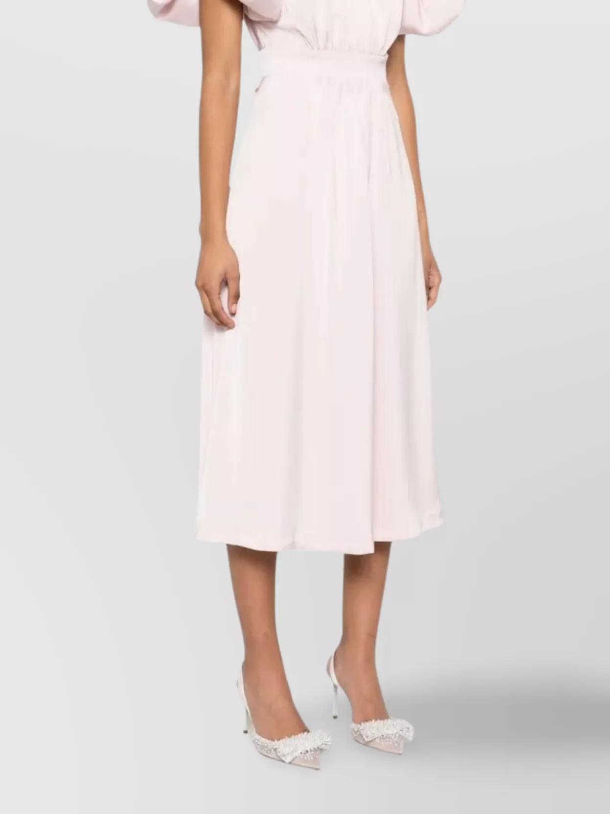 Rotate Birger Christensen Bridal Gathered Satin Midi Dress