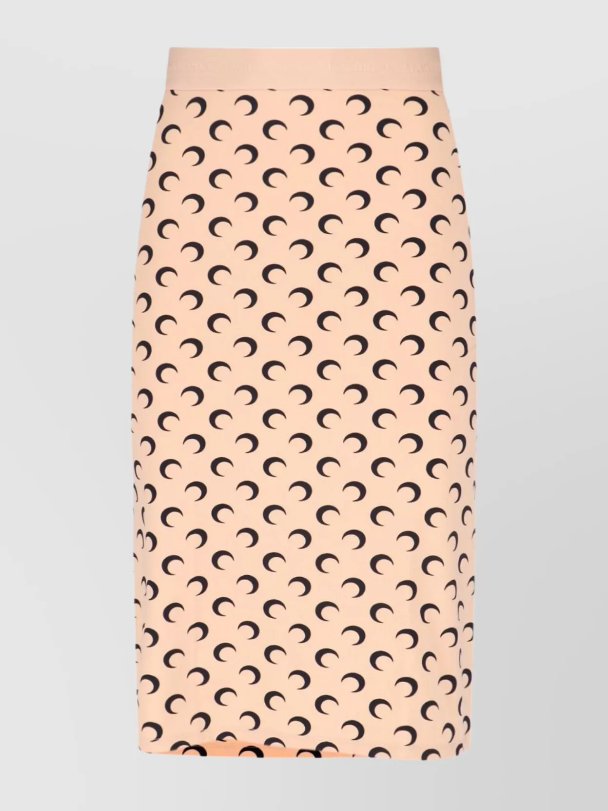 Marine Serre Midi Skirt With Elastic Waistband And Print In Brown