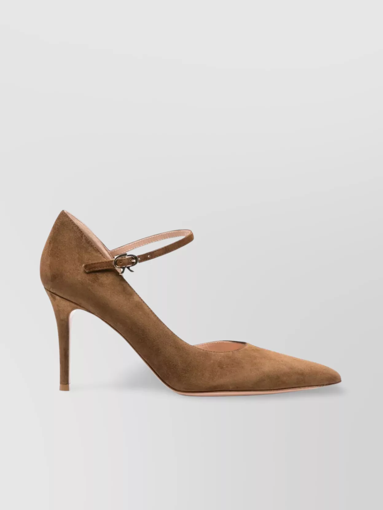 Gianvito Rossi Pointed Toe Suede Stiletto Heel Pumps In Brown
