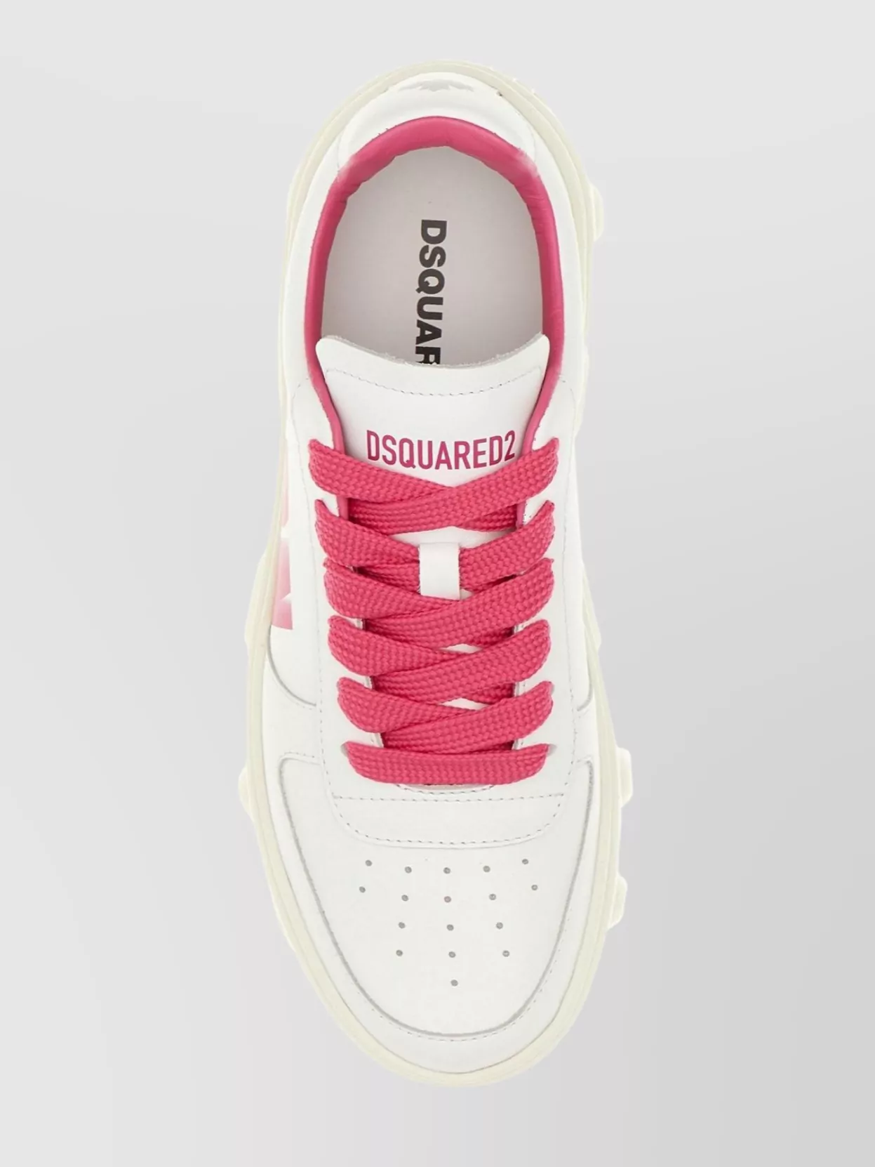 Dsquared2 Leather Sneakers With Molded Sole And Perforated Toe