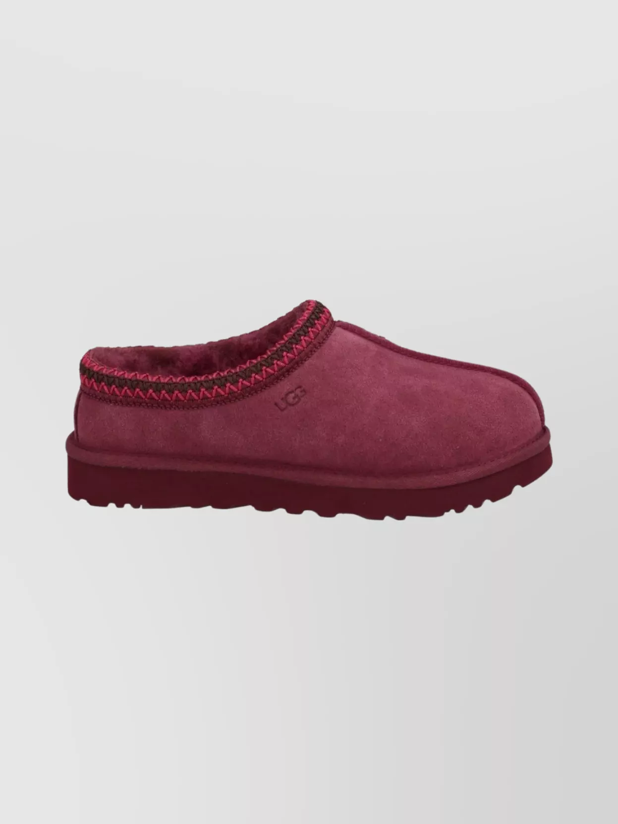 Ugg Embroidered Trim Flat Sole Round Toe Slippers