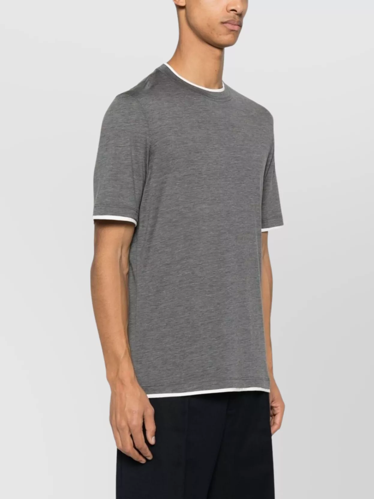 Brunello Cucinelli Basic Silk-blend T-shirt In Metallic