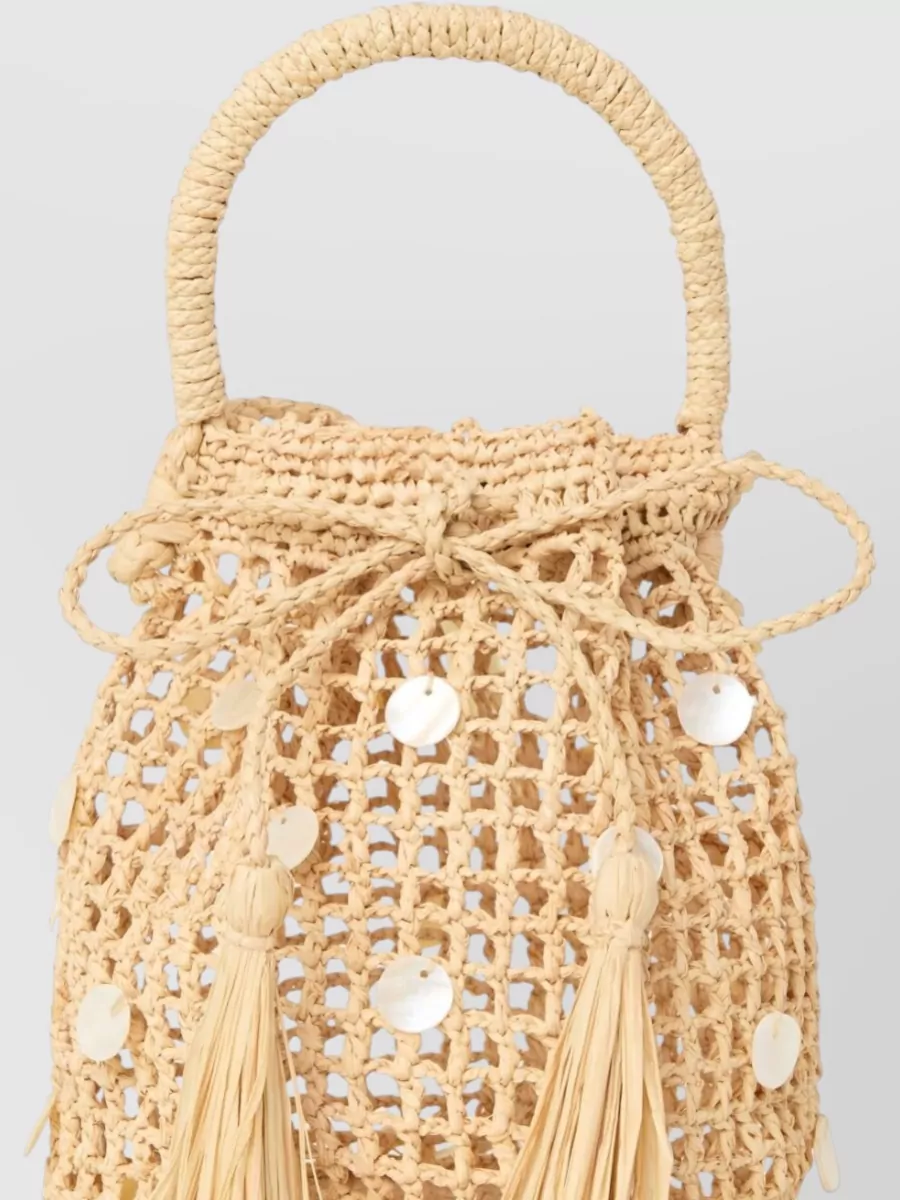 Alanui Precious Moments Raffia Bucket Handle Bag